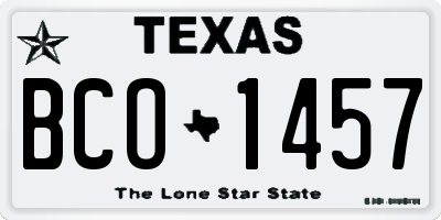 TX license plate BCO1457
