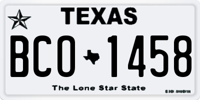 TX license plate BCO1458