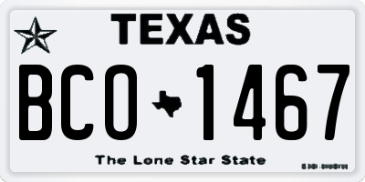 TX license plate BCO1467