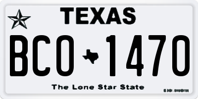 TX license plate BCO1470