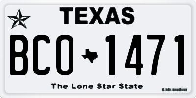 TX license plate BCO1471