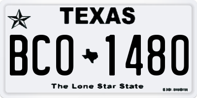 TX license plate BCO1480