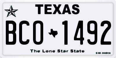 TX license plate BCO1492