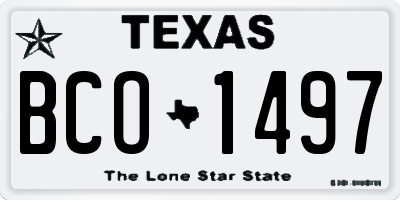 TX license plate BCO1497