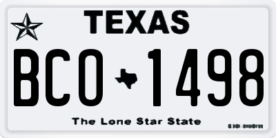 TX license plate BCO1498