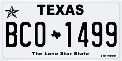 TX license plate BCO1499
