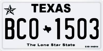 TX license plate BCO1503