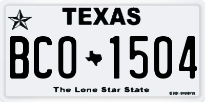 TX license plate BCO1504