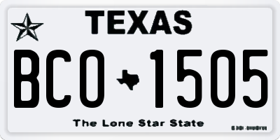 TX license plate BCO1505