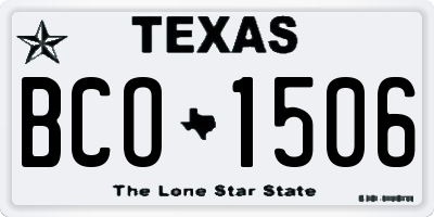 TX license plate BCO1506