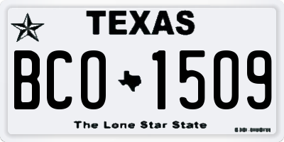 TX license plate BCO1509