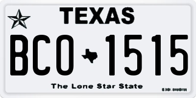 TX license plate BCO1515
