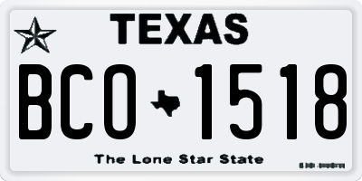 TX license plate BCO1518
