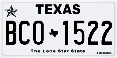 TX license plate BCO1522