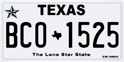 TX license plate BCO1525