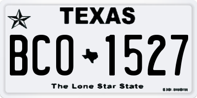 TX license plate BCO1527