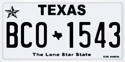 TX license plate BCO1543