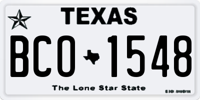 TX license plate BCO1548