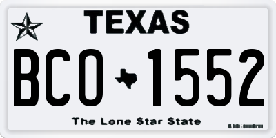 TX license plate BCO1552