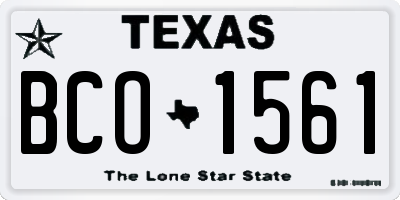 TX license plate BCO1561