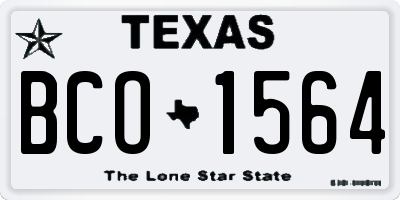 TX license plate BCO1564