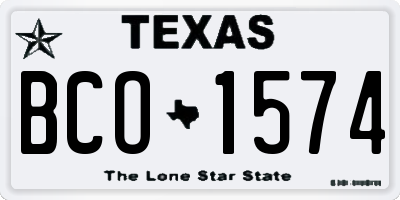TX license plate BCO1574
