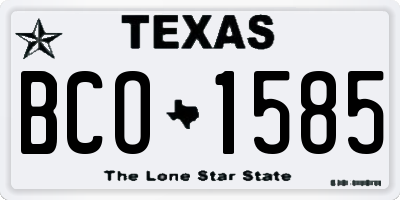 TX license plate BCO1585