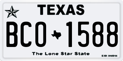 TX license plate BCO1588