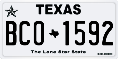 TX license plate BCO1592