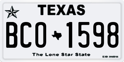 TX license plate BCO1598
