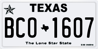 TX license plate BCO1607