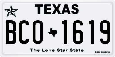 TX license plate BCO1619