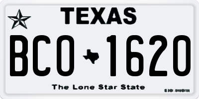 TX license plate BCO1620
