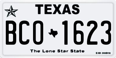 TX license plate BCO1623