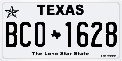 TX license plate BCO1628
