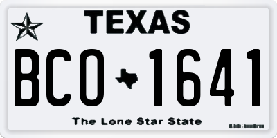 TX license plate BCO1641