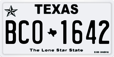 TX license plate BCO1642