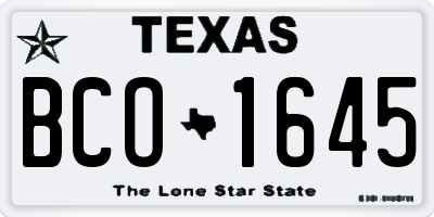 TX license plate BCO1645