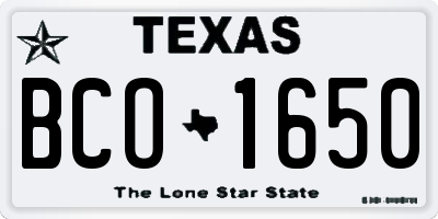 TX license plate BCO1650