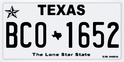 TX license plate BCO1652