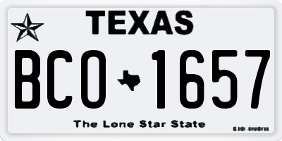 TX license plate BCO1657