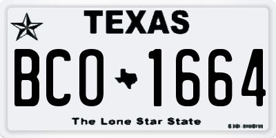 TX license plate BCO1664