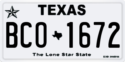 TX license plate BCO1672