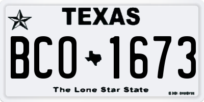 TX license plate BCO1673