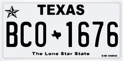 TX license plate BCO1676