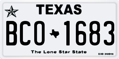 TX license plate BCO1683