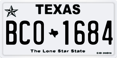 TX license plate BCO1684