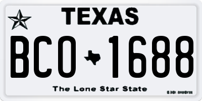 TX license plate BCO1688