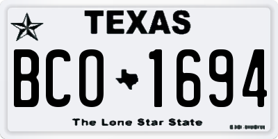 TX license plate BCO1694