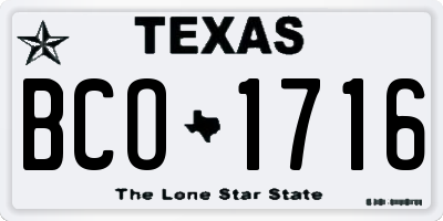 TX license plate BCO1716